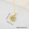 Collar con colgante de letras del alfabeto inglés 26 con microincrustaciones de circonita de cobre europeo y americano transfronterizo, joyería de moda redonda para mujer, venta directa de fábrica