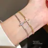 Pulsera de estilo coreano ins con cierre de pinza de circonita, muñequera versátil simple y a la moda con diseño único, joyería de nicho