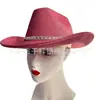 Sombrero de mezclilla nuevo con borde negro brillante de diamantes para adultos, doble de terciopelo brillante para bodas