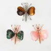 Adorno de Corazón de Cristal Natural Alas Mariposa Parche de Corazón de Jade Artesanías de Aleación Producto Nuevo Cristal Amarillo