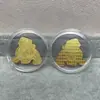 Shenzhen Shuibei Mismo Estilo Oro Puro 999 Tesoro de la Fortuna Aleación Gato de la Suerte Adhesivo Dorado para Teléfono Móvil para Atraer Riqueza Tienda de Oro