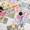 Brincos de Miçangas Acrílicas Coloridas com Laço e Flor para Menina Fofa, Pulseira de Corrente para Celular, Pingente DIY