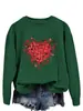Nuevas Sudaderas Redondas Estampadas de Comercio Exterior para Ebay con Múltiples Corazones Pequeños, Sudaderas Divertidas para Mujer, Sudaderas de Nuevo Estilo