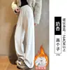 Pantalones de Peluche Hoz Invierno Engrosados para Mujer 2026 Nuevo Estilo Pantalones de Lana Petite Pierna Recta Ajuste Delgado Pantalones Largos de Lana Pierna Ancha