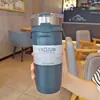 Caneca de Café de Grande Capacidade para Exportação, Copo de Água de Aço Inoxidável 304, Alça de Silicone Portátil, Copo de Gelo para Carro