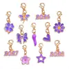 Accesorios de joyería de aleación multicolor y multiestilo, dijes colgantes de esmalte dorado KC, colgantes de flor, corazón, pentagrama y chile