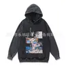 Sudadera con capucha estilo americano vintage estampada distintiva para calle, para hombre y mujer, nueva para primavera y otoño, diseño lavado y desgastado, suéter