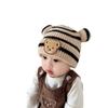 Gorro de Bebé Lindo Oso Gorro Tejido con Protección para las Orejas Gorro de Lana Grueso y Cálido para Invierno para Niños Gorro Infantil Estilo Coreano