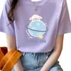 Camiseta de Manga Corta de Algodón Puro para Mujer 2025 Nuevo Diseño Casual Holgada de Media Manga Camiseta Básica
