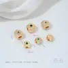 Color Duradero Chapado en Oro de 14K Zircón Martillado Ocho Caras Cuentas Pulsera de Cuentas Hecha a Mano DIY Collar Accesorios de Joyería Material