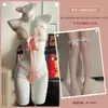 Fantasía de Mariposa Lencería de Seda Gatito Salvaje Sexy Estilo de Tres Puntos Catgirl Abertura en la Entrepierna Tentación Disfraz de Catgirl A062