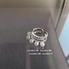 Anillo de Amor Gema Polvo de Melocotón Serpentina Brillante Chapado en Oro de 18K Zirconia Arcoíris Cadena de Amor Anillo de Perla