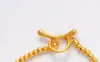 Accesorios Antiguos Vietnamitas de Oro de Arena Alta Retención de Color Cuentas Espaciadoras Colgante de Zirconio Incrustado de Durazno Cadena de Extensión para Pulsera y Collar Joyería DIY