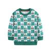 Aostabetty26 Moletom Infantil Novo de Outono Moda Xadrez Estampa de Carro Moletom para Meninos Peça Única Dropshipping