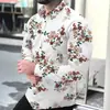 Nova camisa masculina da moda com estampa floral, casual de manga longa, moderna e de alta qualidade