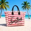 Amazon Transfronteiriça Nova Moda Europeia e Americana Bolsa de Mão Feminina Lona de Grande Capacidade Franja Feita à Mão Bolsa com Letras Bolsa para o Dia a Dia