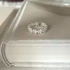 Anillo de Flor Cepillada de Plata de Ley S925 para Mujer, No se Desvanece, Diseño Abierto, Lujo Ligero, Nicho, Sensación de Alta Gama, Anillo para el Dedo Índice, Moderno