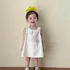 Vestido de Verano para Niñas 2026 Estilo Coreano Lindo Dibujo Animado Sin Mangas Delgado Tipo Camiseta Vestido de Princesa para Bebés
