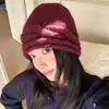 Gorro de Tricô Retro com Borda Enrolada para Mulheres, Chapéu Quente e Solto para Outono e Inverno, Faz o Rosto Parecer Menor, Chapéu para Clima Frio, Chapéu de Cobertura para Cabeça com Proteção para Orelhas