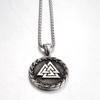 Collar con colgante con símbolo de triángulo vikingo, suministro transfronterizo europeo y americano, personalidad moderna, joyería informal de acero y titanio para hombres y mujeres.