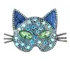 Broche de Cabeça de Gato com Strass Completo Novo Estilo Retro Transfronteiriço Acessório Personalizado para Roupa de Gato Pinos de Lapela Joias Ecológicas