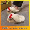 Chinelos Quentinhos Confortáveis da Moda para Exterior com Cobertura para a Cabeça 2026 Outono/Inverno Novos Fofos Desenho Animado Gatinho Slippers de Pelo para Mulheres