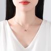 Collar Jinse Pequeño Arcoíris Cobre con Colgante de Zirconia de Cristal de Color Nítido Estilo Japonés-Coreano Sencillo con Sentido del Diseño Joyería