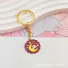 Festival do Meio Outono Flor e Lua Cheia Chaveiro Pingente Liga Metálica Criativo Lua Coelho de Jade Fofo Pingente para Mochila Pequeno Presente