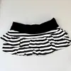 Verano Y2K Estilo Japonés y Coreano Dulce Nicho Moda Versátil Minifalda Sexy Elegante Rayas Bloque de Color Falda Corta de Línea A