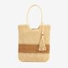 Bolso de paja casual con borla de cuentas de madera, nuevo bolso de paja con combinación de colores, bolso tejido, bolso de playa para vacaciones, bolso de mujer que combina con todo