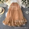 Falda Vestido de Baile Falda Abullonada 2026 Nueva Cintura Elástica Malla Volante Dobladillo Extra Grande Falda de Pastel en Capas para Mujer