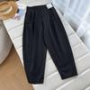 Estilo Japonês Verão 2025 Novo Calça Longa de Mistura de Linho com Silhueta para Mulheres Calças Casuais de Moda Calças Cimitarra Foice Mulheres