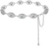 Accesorios de Cadena para la Cintura para Mujeres, Estilo Étnico Bohemio Retro, Cinturón de Cadena de Metal Plateado de Alta Gama con Cinturón de Falda