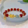 Pulsera de Súper Valor Cristal Carmesí Dulce Rima Serie Floral Estilo Palacio Rojo Sueño Puesto de Mercado Nocturno Regalo Pulsera para Novia