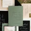 Convites de papel algodão com textura em relevo criativa personalizada para casamentos de nicho, convites de casamento com borda crua rasgada à mão
