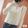 Suéter Cardigã Casaco Feminino Tricotado Roupa de Outono Estilo Transfronteiriço Nova Camisa de Base com Estilo Curto Fino de Primavera e Outono Macio e Ceroso