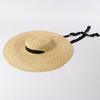 Verão nova moda retrô grande aba de palha laço flat top chapéu de palha praia viagem proteção solar flat top chapéu de palha
