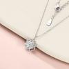 Collar de trébol de cuatro hojas de plata esterlina S925 con borde cruzado, joyería ligera de lujo para mujer, cadena de cuello de amor, colgante de corazón al por mayor