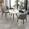Mesa Pequeña y Sillas Doble Capa para Ocio en Balcón, Mesa de Centro y Sillas Sencillas Modernas de Moda, Juego de Tres Piezas de Una Mesa y Dos Sillas para Hotel
