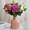 Destaque Novo Produto Atacado Artificial 7 Cabeças Rosa Tóquio Verde Buquê Único Flor Artificial Flor de Seda Casamento Decoração de Casa para Casamento