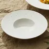 Prato de Sopa de Contas Chuva de Meteoros Sentido Avançado Chapéu de Palha Prato de Salada Cerâmico Prato Fundo Prato Ocidental Louça de Hotel