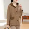 Abrigo para madres rellenitas, cortavientos de principios de otoño, nuevo estilo 2026, para mujeres de mediana edad y mayores, estilo grueso de otoño e invierno, rejuvenecedor, holgado, top de corte ancho