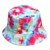 Aliexpress Estilo Europeo y Americano Sombrero de Pescador Tie-Dye Estampado Transfronterizo para Exteriores Protección Solar Sombrero de Cubo Graffiti Unisex Reversible