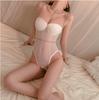 Mei Yaojia Lingerie Sexy Roupa Interior Tentação Cama Puro Desejo Transparente Malha Pequeno Peito Terno Sling