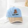 Gorra de Malla con Visera para Niños Oso Bordado Protección Solar Gorra de Béisbol Nueva de Verano Gorra de Pico Infantil Gorro de Jardín de Infancia