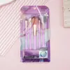 Set Transfronterizo de 5 Brochas de Maquillaje, Brocha para Base, Brocha para Rubor, Brocha para Sombras de Ojos, Brocha para Cejas, 1 Set de Herramientas de Maquillaje, Set de Maquillaje Portátil