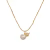 Nuevo Collar de Calabaza de Perla y Zircón de Moda Versátil Estilo Chino con Exquisito Temperamento y Diseño Simple Cadena para Clavícula para Mujer