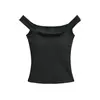 Top de tirantes sexy para mujer 2026 nuevo estilo de verano con copas, diseño hueco, hombros descubiertos, top de base de un solo hombro