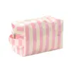 Nueva Bolsa de Cosméticos de Gran Capacidad para Viajes Transfronterizos, Bolsa para Productos de Cuidado de la Piel, Diseño Portátil, Bolsa para Guardar Labiales, Bolsa Rayada para Mujer