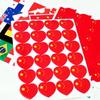 Pegatinas de bandera impermeables autoadhesivas pegatinas para la cara de niños estrella roja de cinco puntas pegatinas para la cara en forma de corazón fans Día Nacional venta caliente